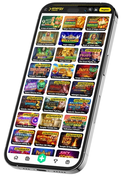 Podgląd strony afiliacyjnej Energy Casino